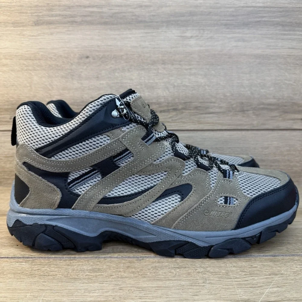 Hi-Tec Mens Ht Ravus Mid Hiking Ankle Boots US 13 EU 46 Taupe Waterproof NWOB